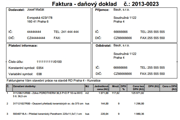 Nové Znění Faktury S Přenesenou Daňovou Povinností 2013 Stavební
